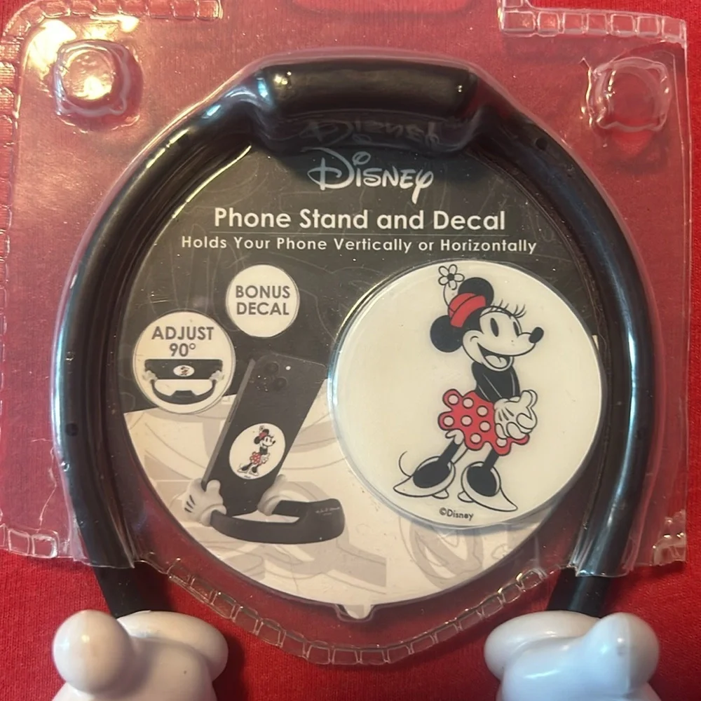 NWT DISNEY MINNIE MOUSE PHONE STAND & DECAL COMBO❤️
